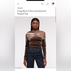 Abercrombie & Fitch Satin Brown Long Sleeve Top